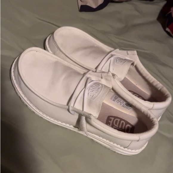 WORN ONCE Hey Dudes Men’s Wally Slub in White. Size 10 - Picture 2 of 7